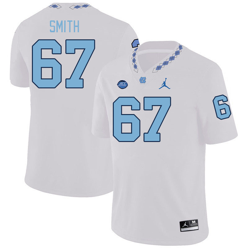 Men #67 Jason Smith North Carolina Tar Heels College Football Jerseys Stitched-White